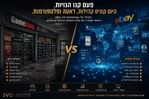 השוואה בין קניות בחנות משחקים מסורתית ל-ebay, עם דגש על חו.